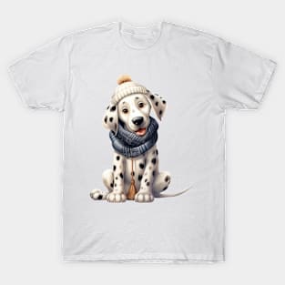 Winter Dalmatian Dog T-Shirt